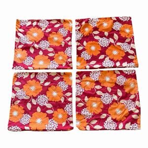 RE Style Zip Toss Pillow Covers Pink Orange White Floral Fabric Cotton Vintage
